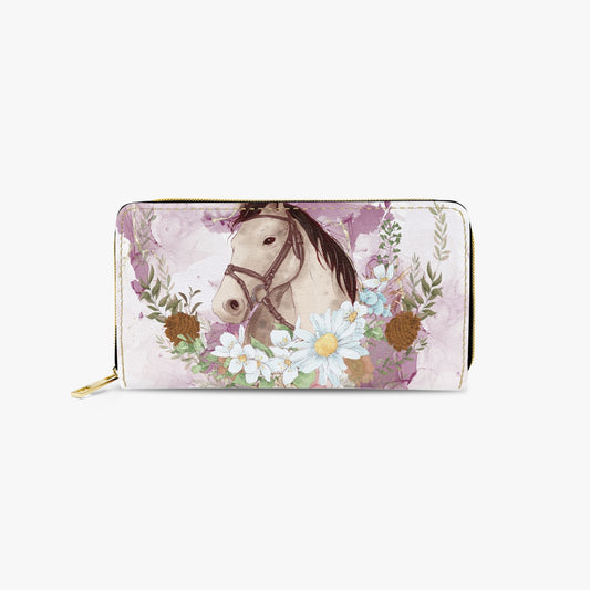 Long Type Zipper Purse, Horse, awd-1359