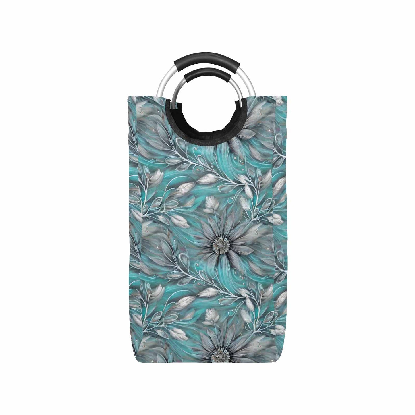Green Elegant Floral 50  Square Laundry Basket