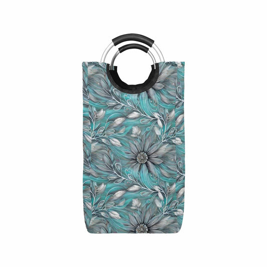 Green Elegant Floral 50  Square Laundry Basket