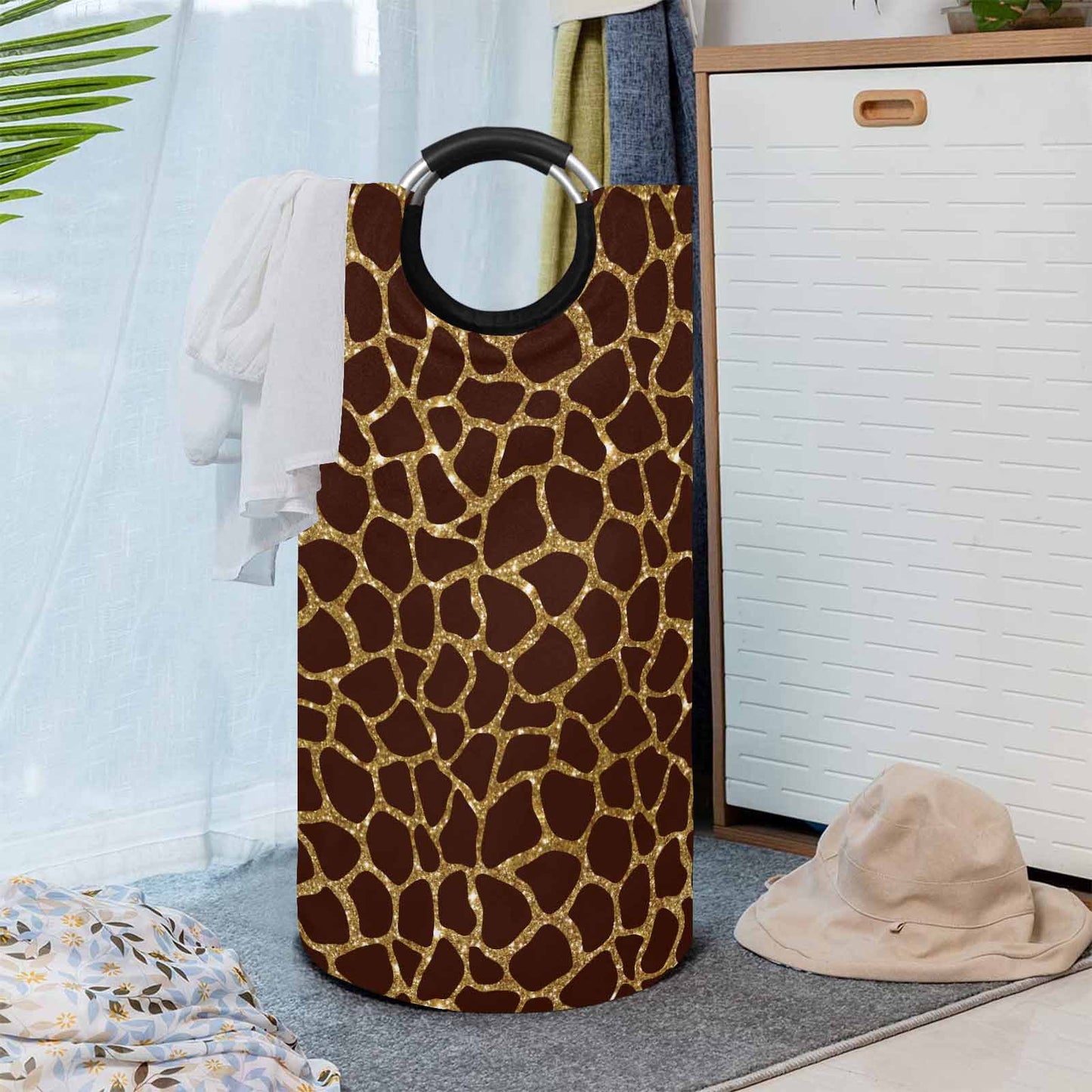 Animal Print 6  Round Laundry Basket