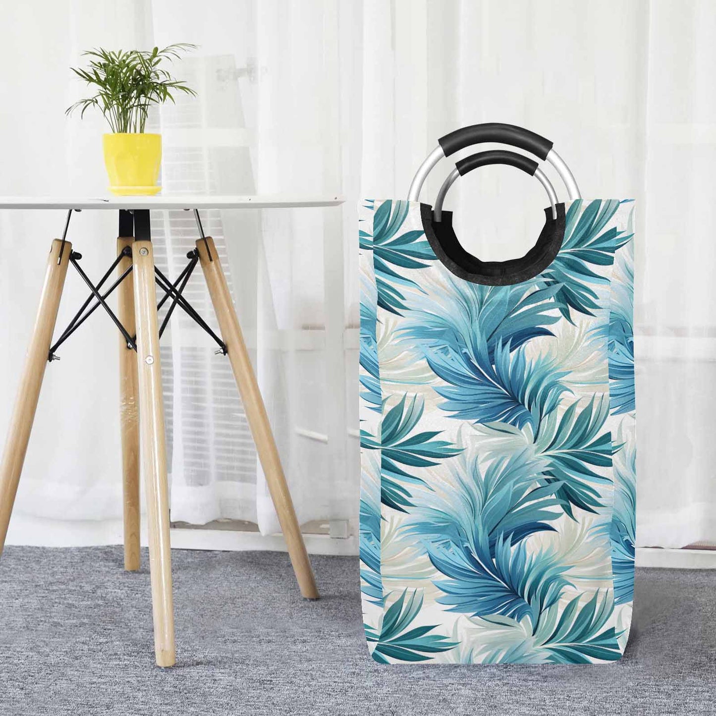 Blue Palms  Square Laundry Basket