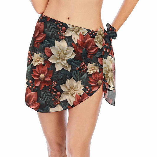 Christmas Poinsettia  Women's Beach Sarong Wrap