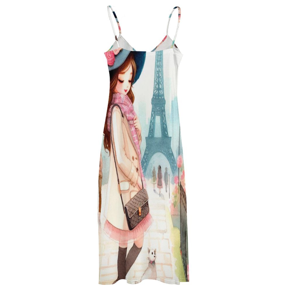 Just a Girl who Loves Travel Spaghetti Strap Ankle-Length Dress Long dress