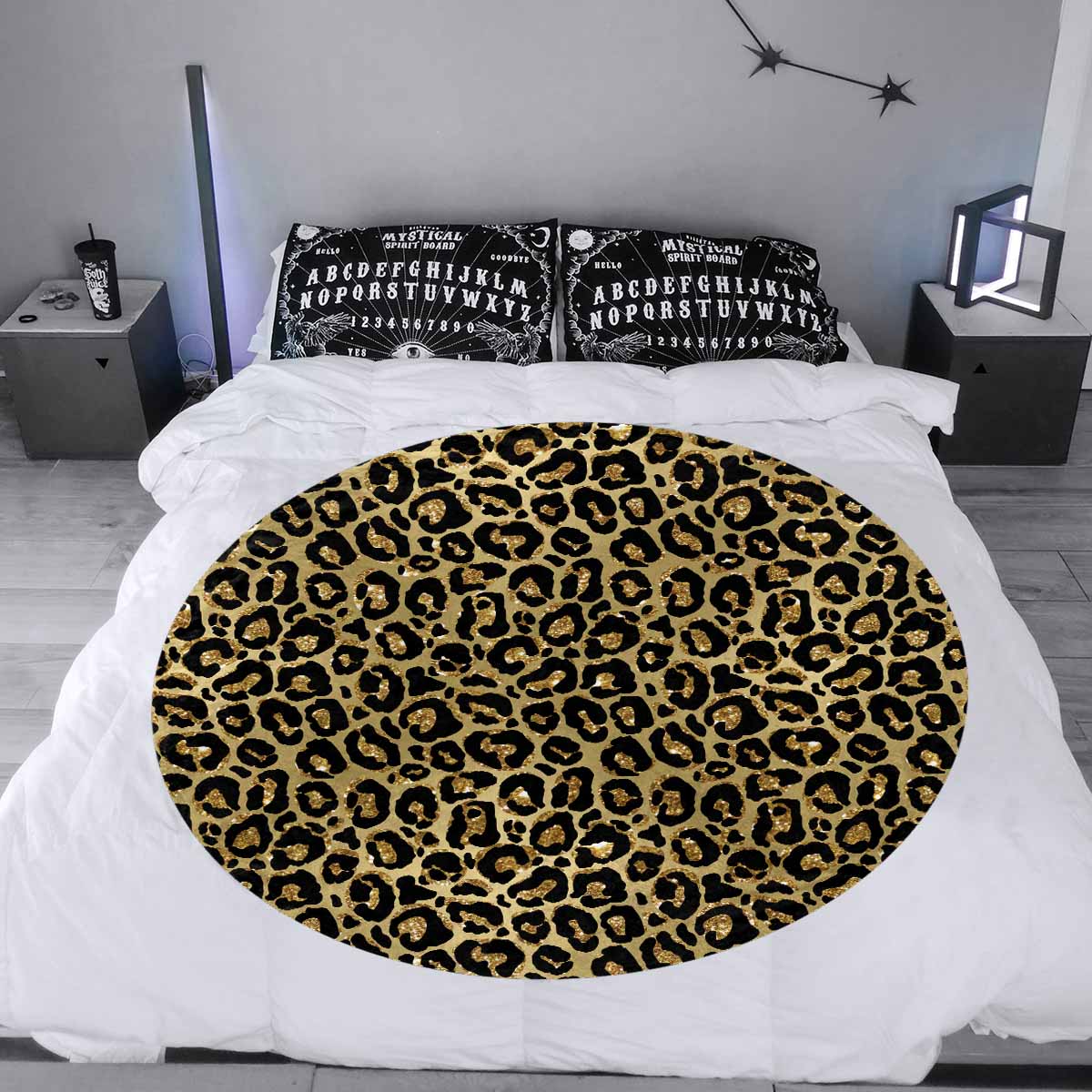 Animal print 4  Circular Micro Fleece Blanket 47"