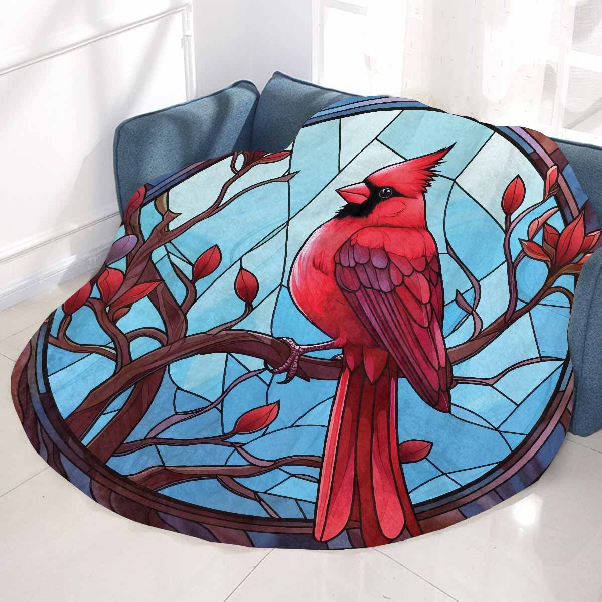 Cardinal_Awd35158  Circular Micro Fleece Blanket 47"