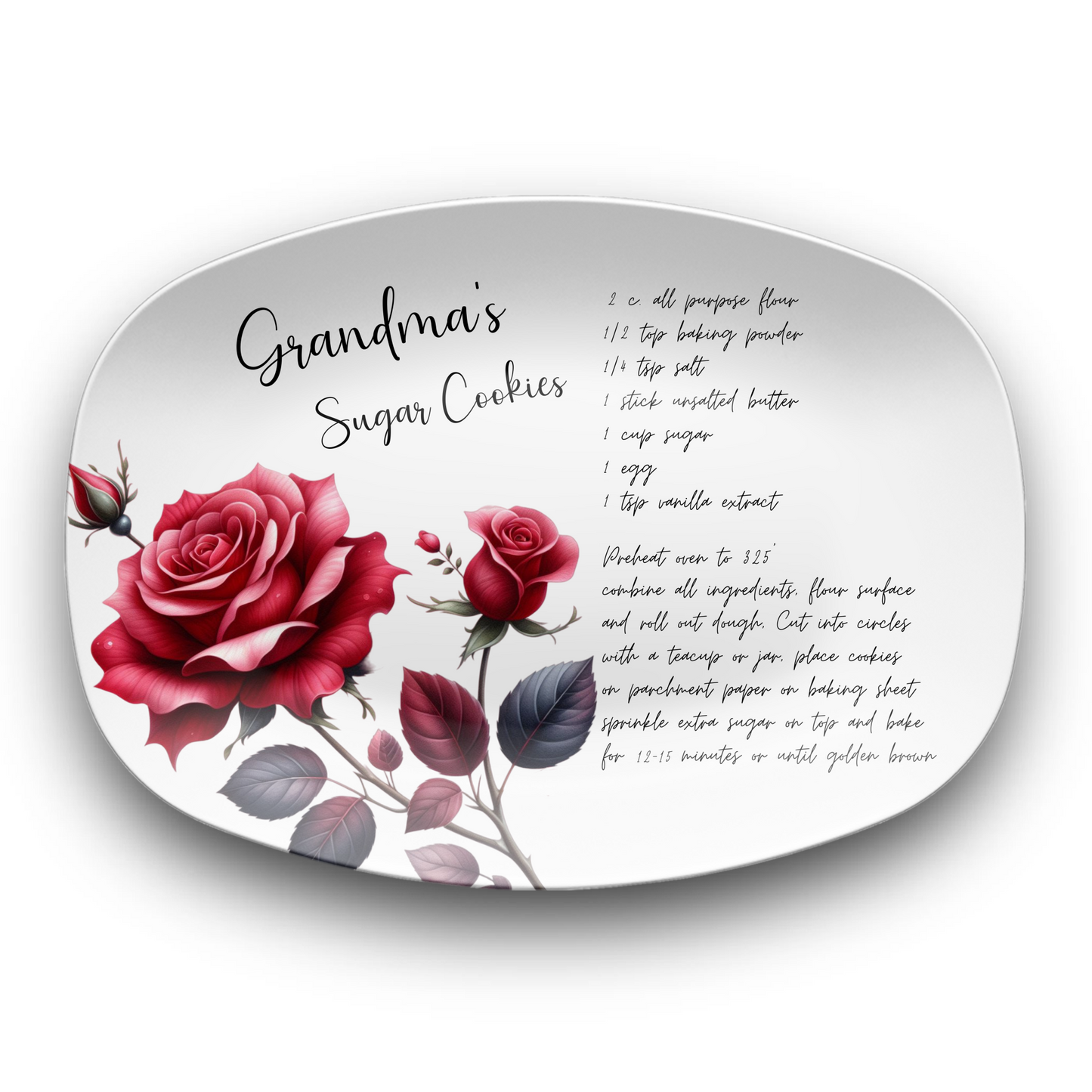 Handwritten Recipe Plate/Platter, Family Recipe Heirloom