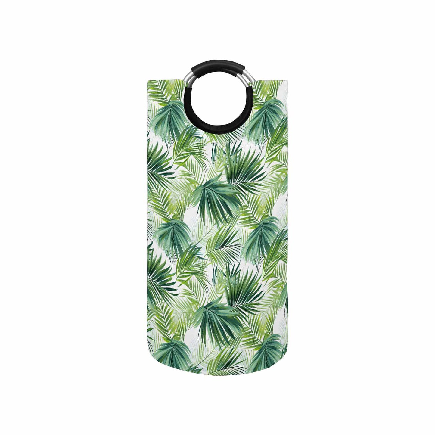 Green Palm Leaves  Round Laundry Basket