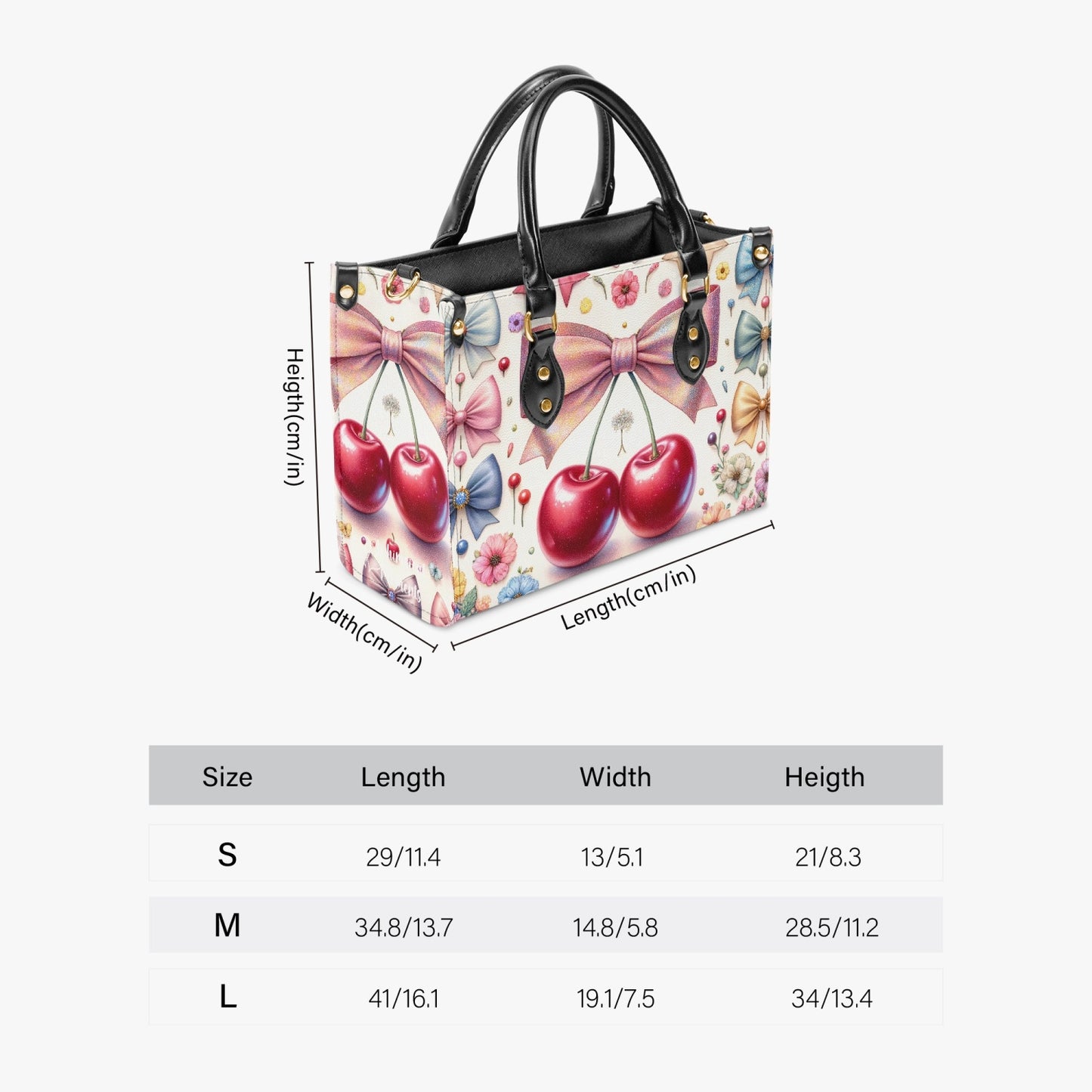 Women's Tote Bag - Ribbons and Cherries - Cherries Delight