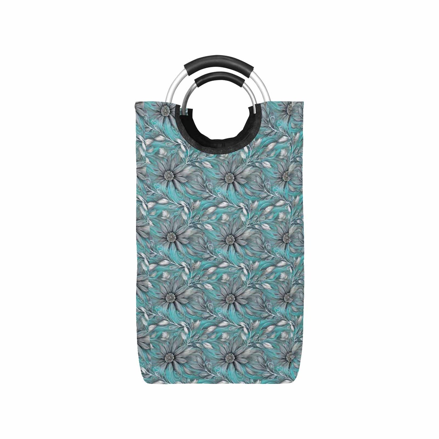 Green Elegant Floral 25  Square Laundry Basket