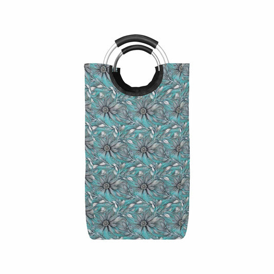 Green Elegant Floral 25  Square Laundry Basket