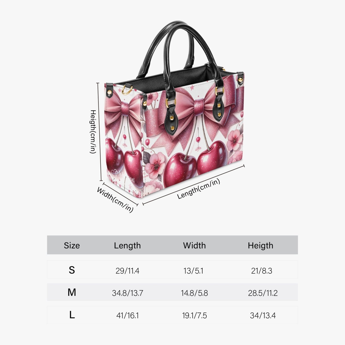 Women's Tote Bag - Ribbons and Cherries - Cherry Chantilly