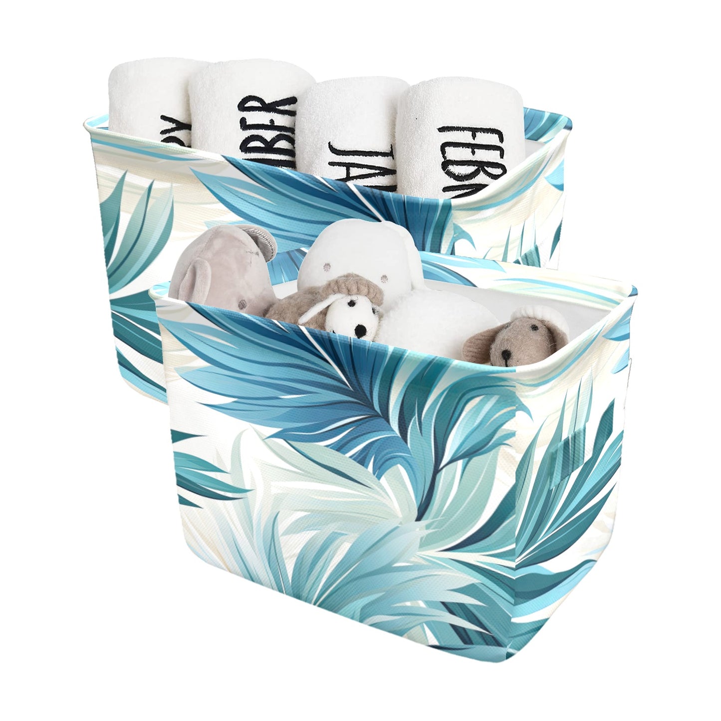 Blue Palms Fabric Storage Basket