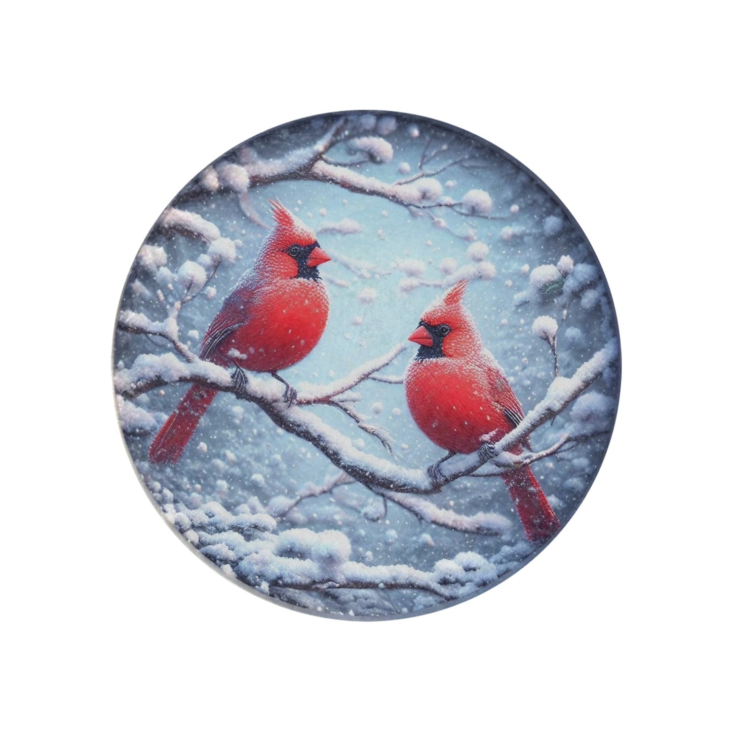 Christmas Cardinals Circular Micro Fleece Blanket