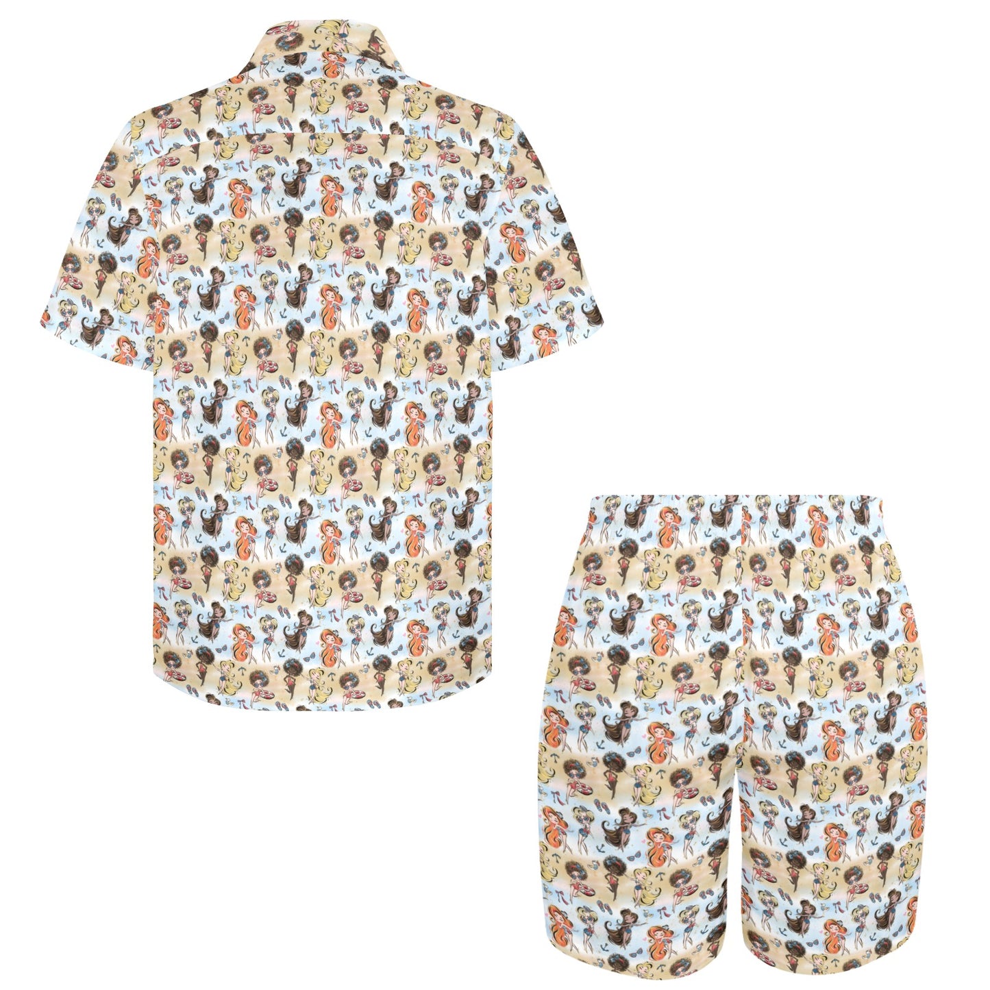 Men's Shirt & Shorts Set Beach Party Men's Shirt and Shorts Outfit (Set26)