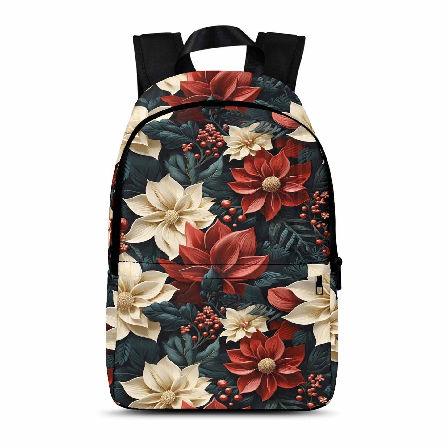 Red Poinsettia Adult Casual Backpack