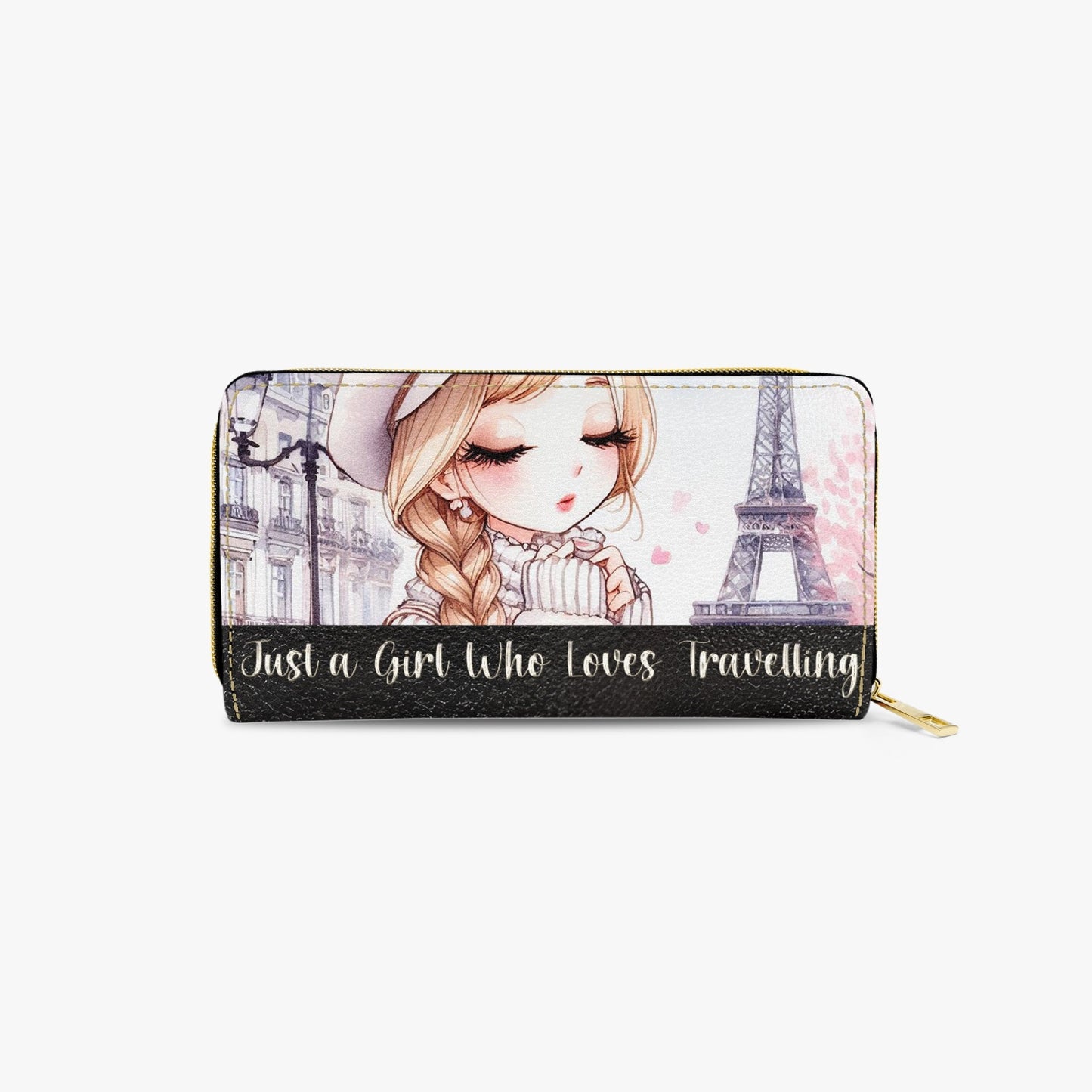 Long Type Zipper Purse - Just A Girl Who Loves Travelling