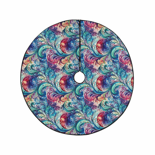 Rainbow Paisley  Christmas Tree Skirt