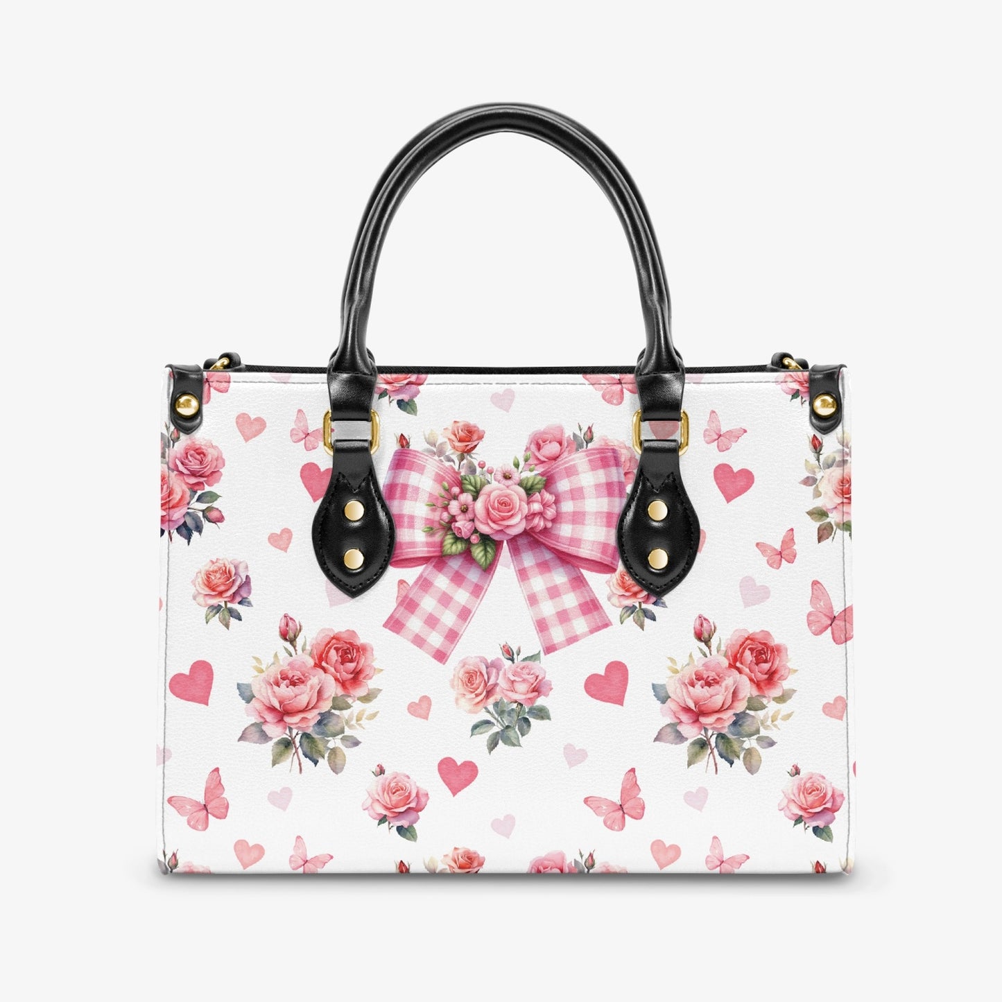 Women's Tote Bag - Rockabilly - Butterfly Hearts and Roses