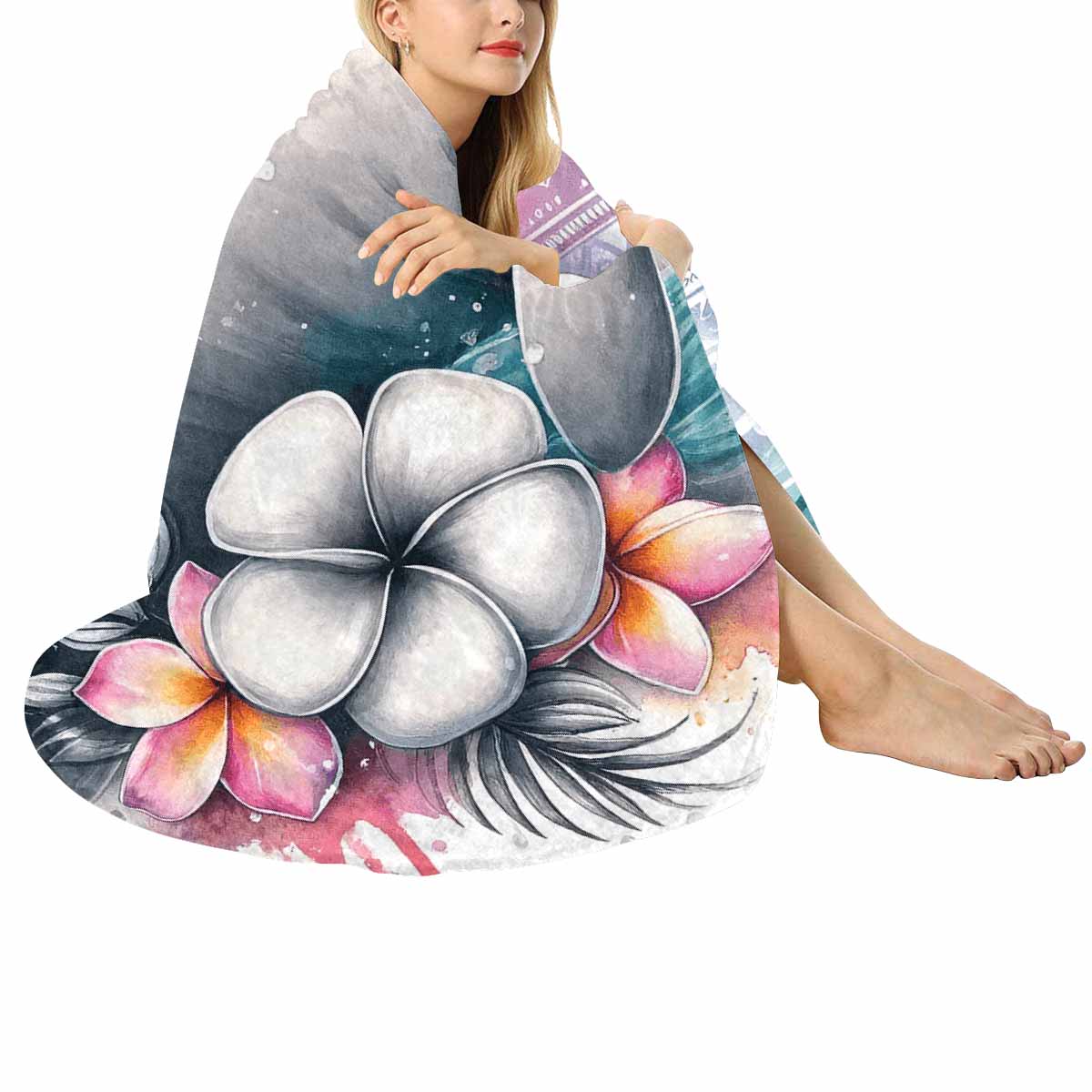 Sea_Animals_Dugong_Awd351110  Circular Micro Fleece Blanket 47"