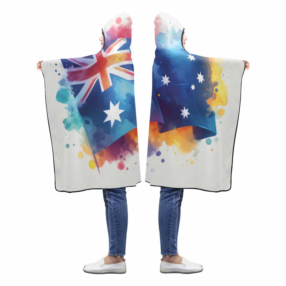 Australian Flag Awd1336  Hooded Blanket 60"x50"