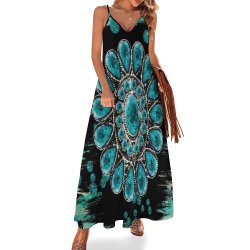 Country and Western Spaghetti Strap Ankle-Length Dress Long dress