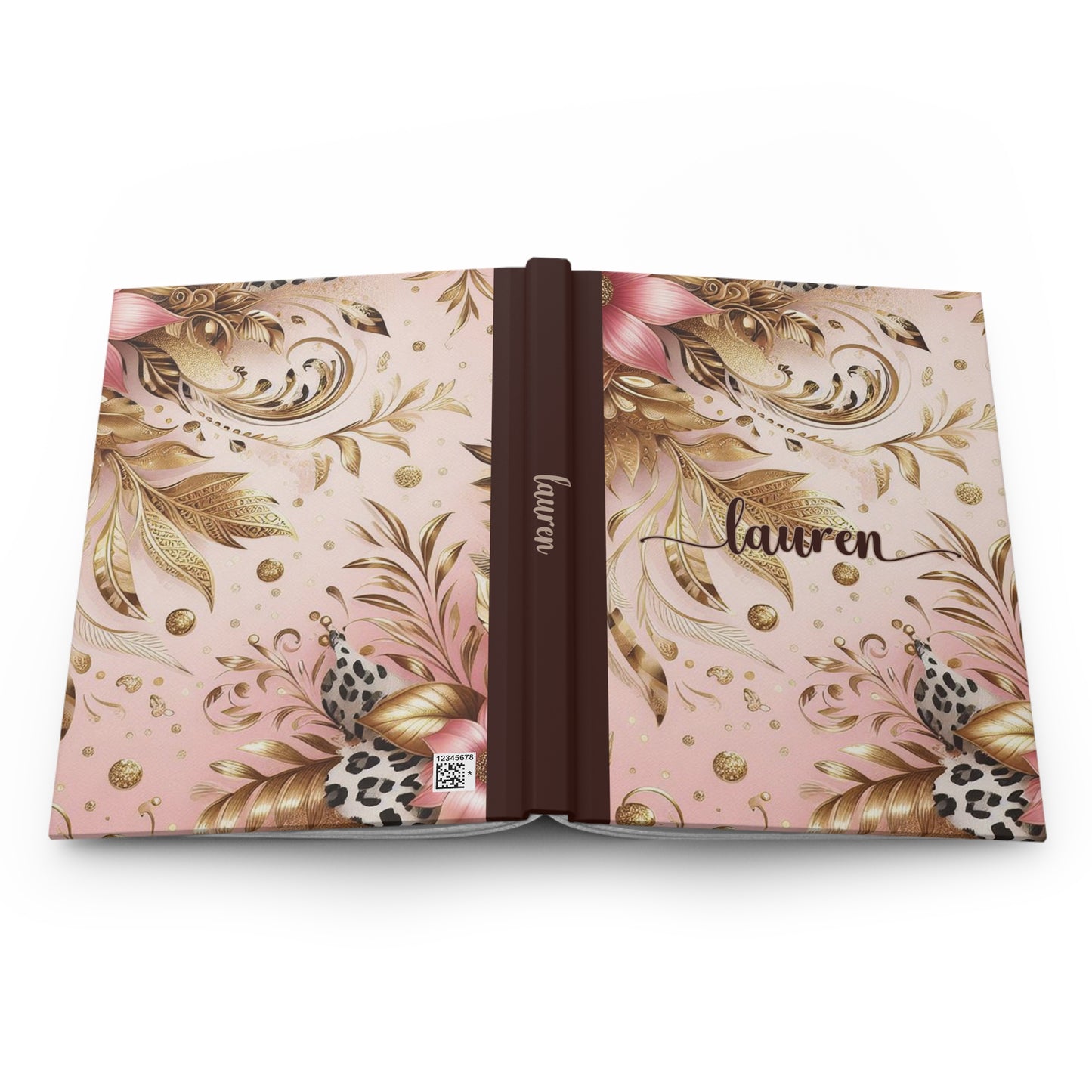 Personalised Hardcover Journal Matte, Country and Western, Pink Floral, awd-3081