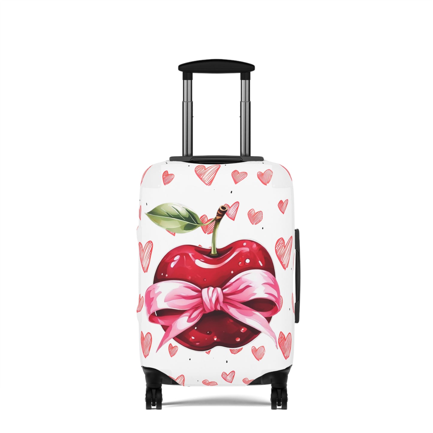 Luggage Cover, Rockabilly, Coquette, Hearts, Apple and Ribbon, awd-2524