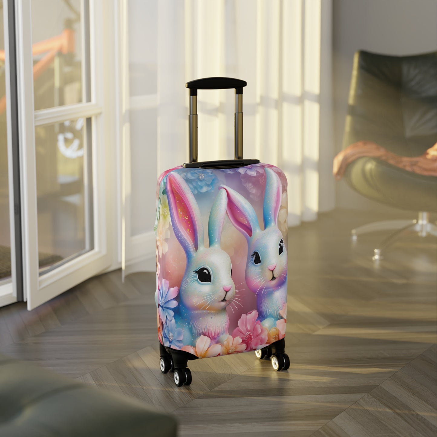 Luggage Cover, Easter, Floral Rabbits, awd-703