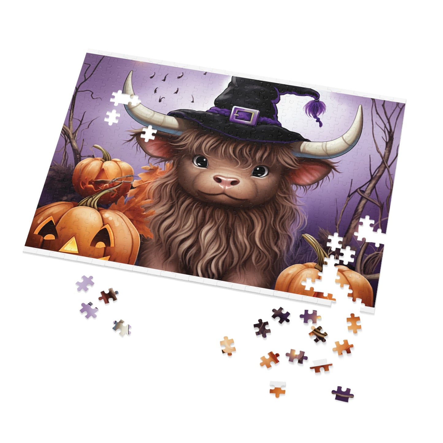 Jigsaw Puzzle, Highland Cow, Personalised/Non-Personalised (30, 110, 252, 500,1000-Piece)