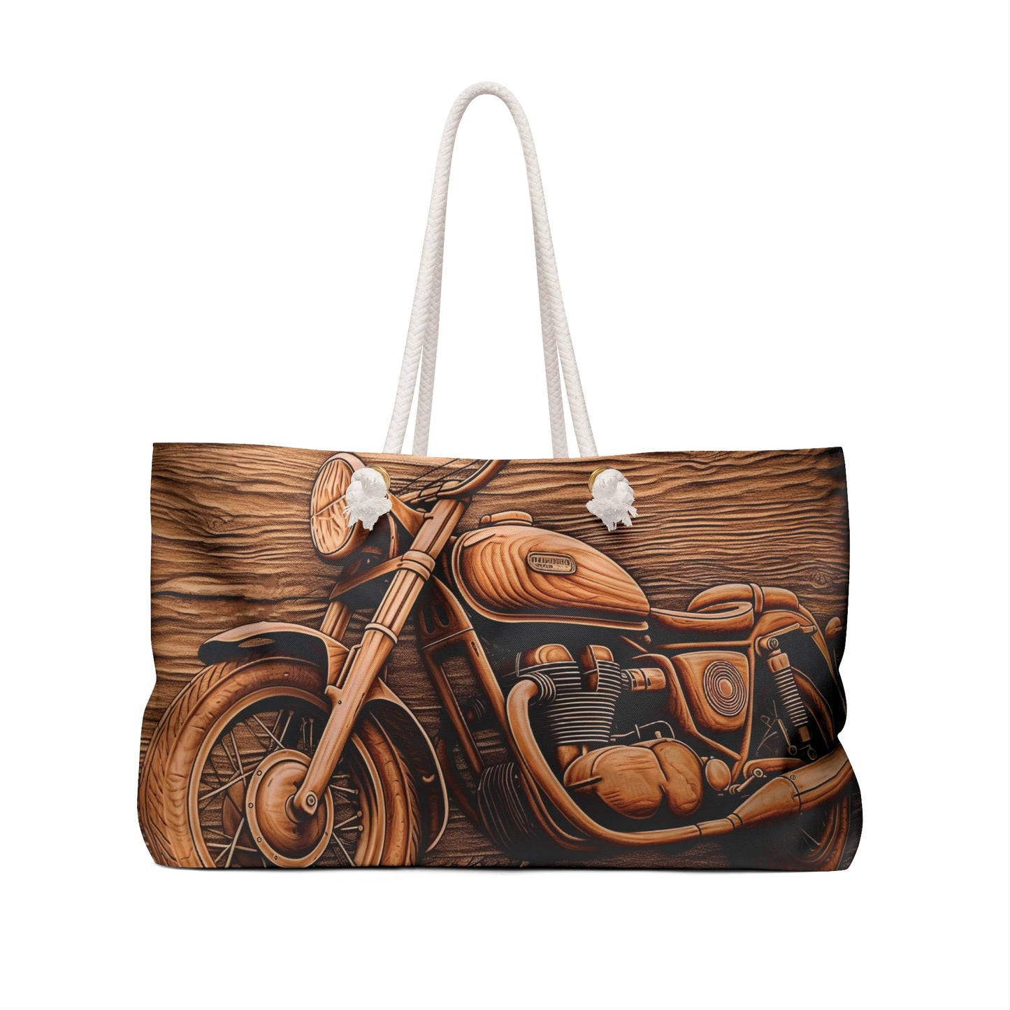 Personalised/Non-Personalised Weekender Bag, Motorbike, Carving look, Weekender Bag, Beach Bag, Book Bag