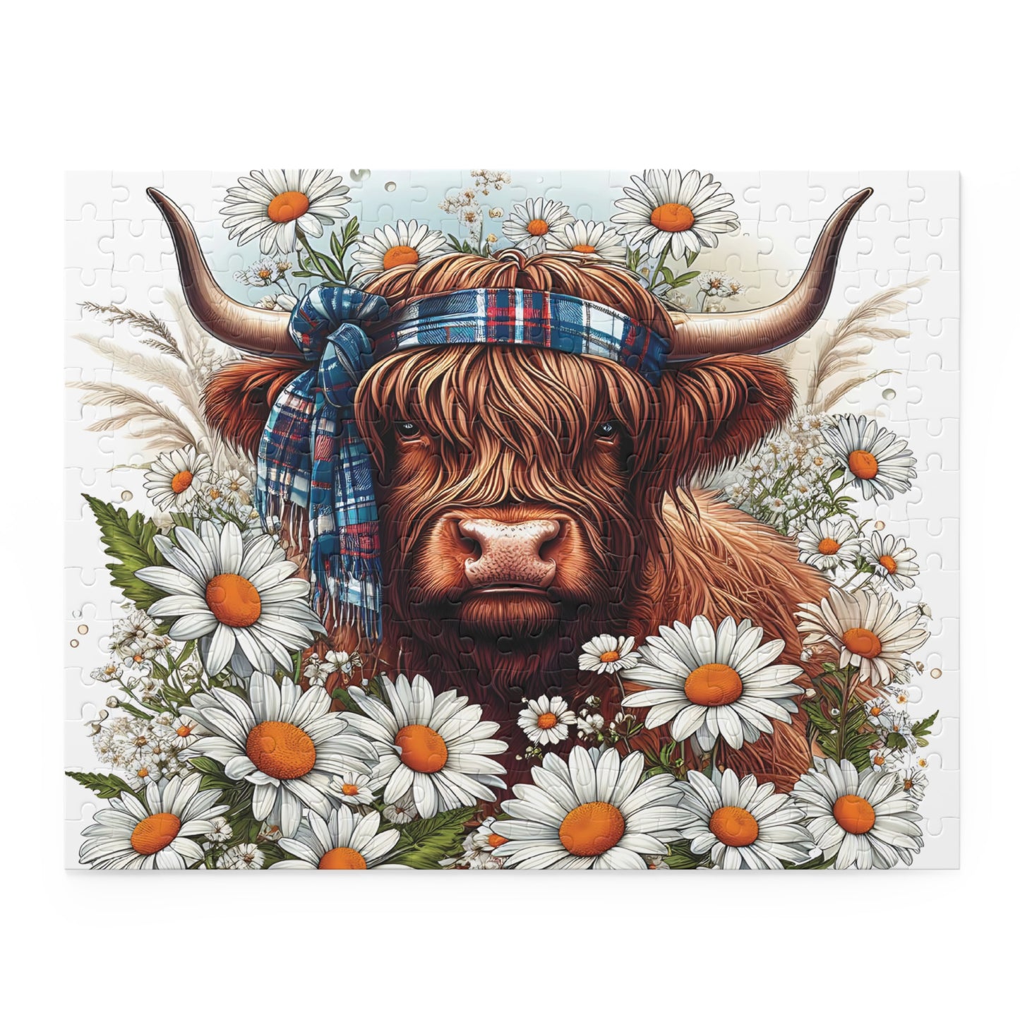 Personalised/Non-Personalised Puzzle, Highland Cow (120, 252, 500-Piece)