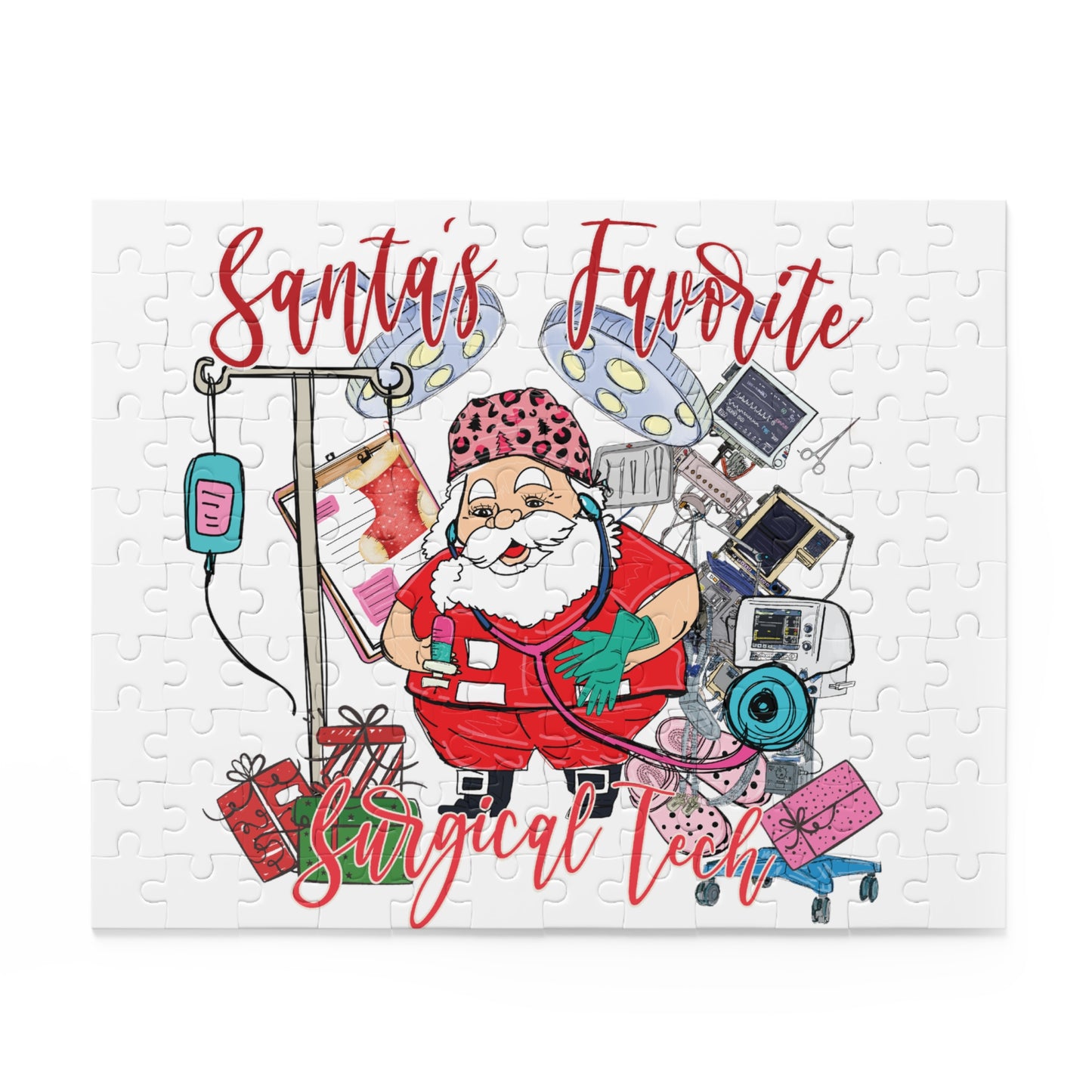 Personalised/Non-Personalised Puzzle, Santa's Favorite Surgical Tech (120, 252, 500-Piece)