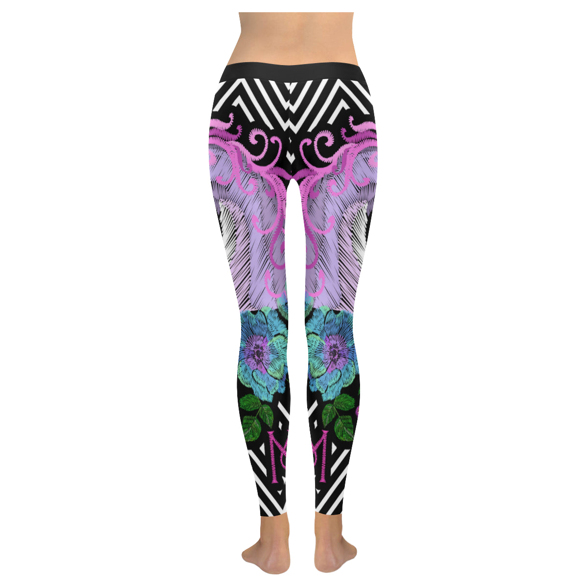 unicorn and horse Women's Low Rise Leggings (Invisible Stitch)