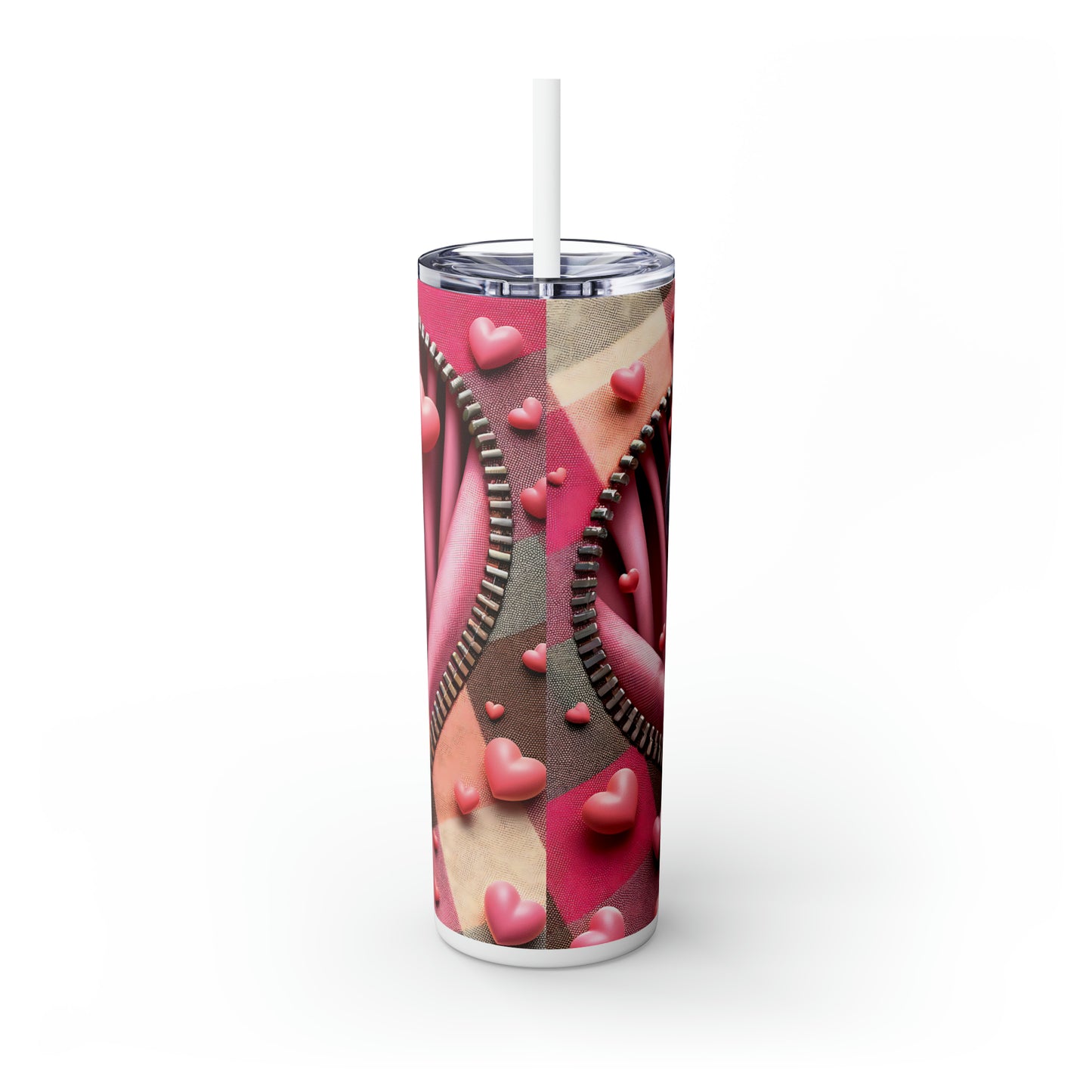 Skinny Tumbler with Straw, 20oz, Dog, Valentines Day, awd-1124