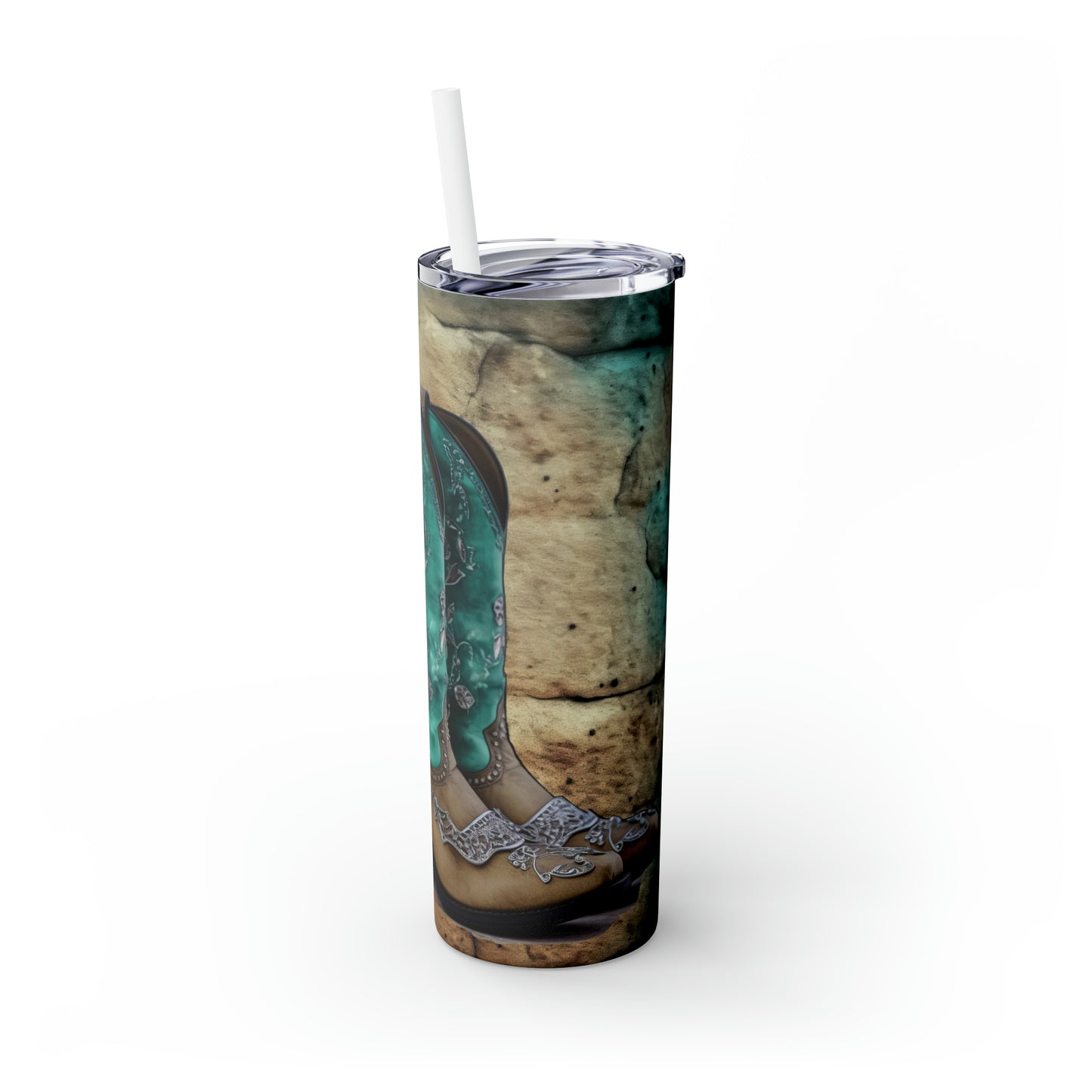 Skinny Tumbler with Straw, 20oz Country Boots