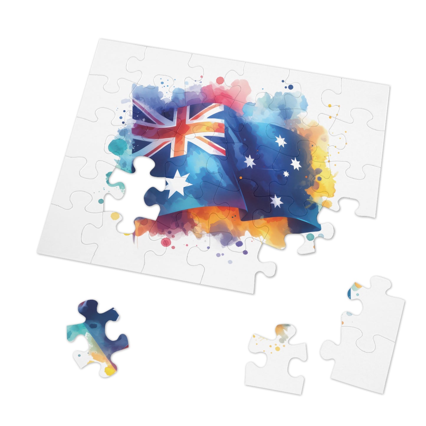 Jigsaw Puzzle in Tin, Australian Flag, Personalised/Non-Personalised, awd-1336 (30, 110, 252, 500,1000-Piece)