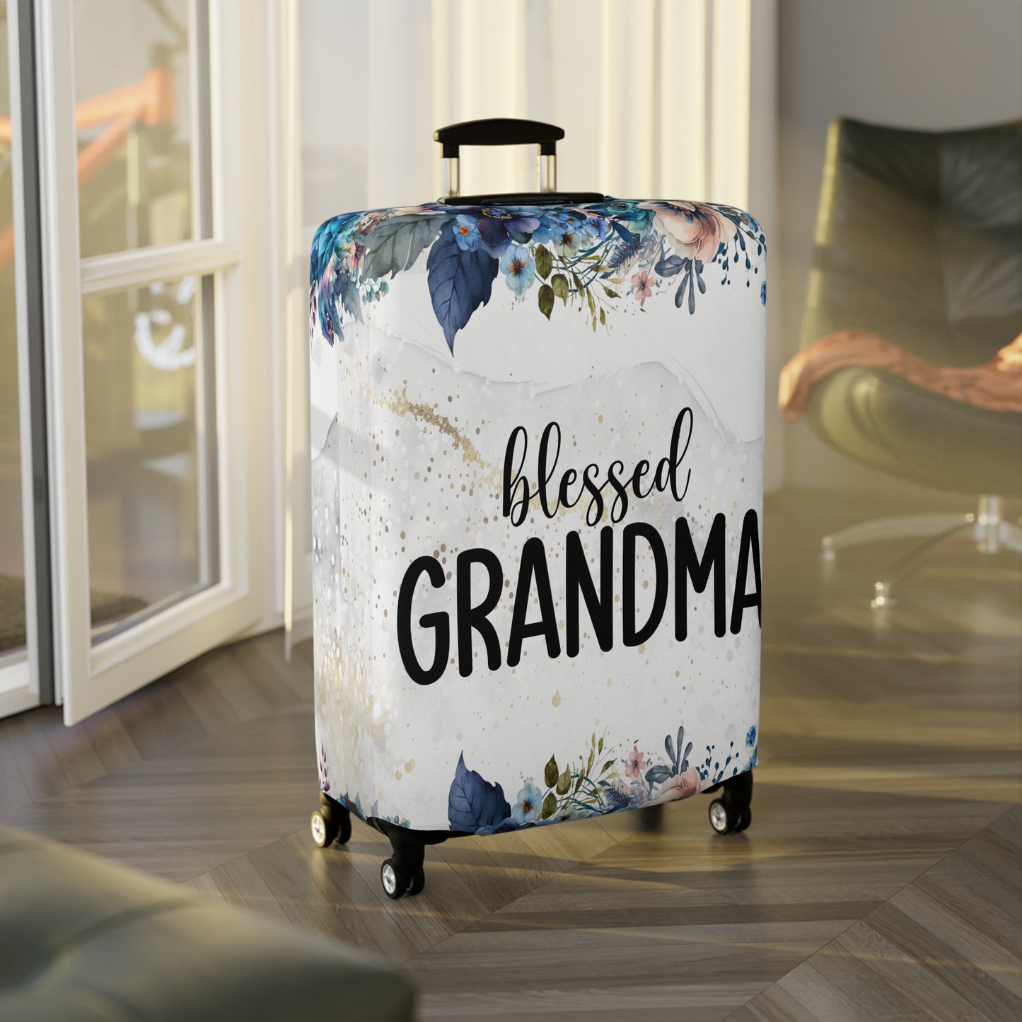 Luggage Cover, Floral, Blessed Grandma, awd-729