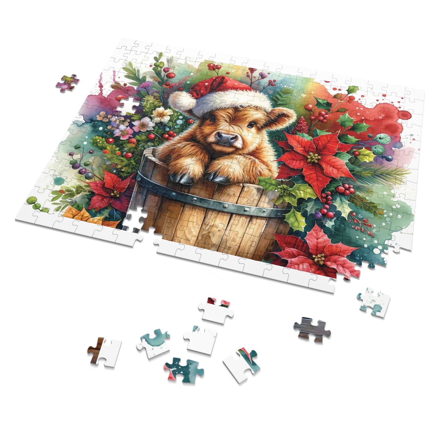 Jigsaw Puzzle, Highland Cow, Personalised/Non-Personalised (30, 110, 252, 500,1000-Piece)