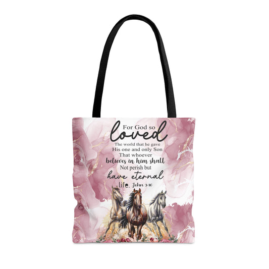 Tote Bag, Horses, Bible Quote, Personalised/Non-Personalised Tote bag