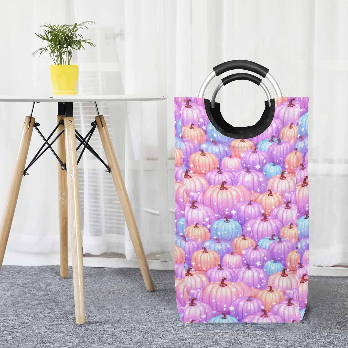 Pastel Pumpkin  Square Laundry Basket