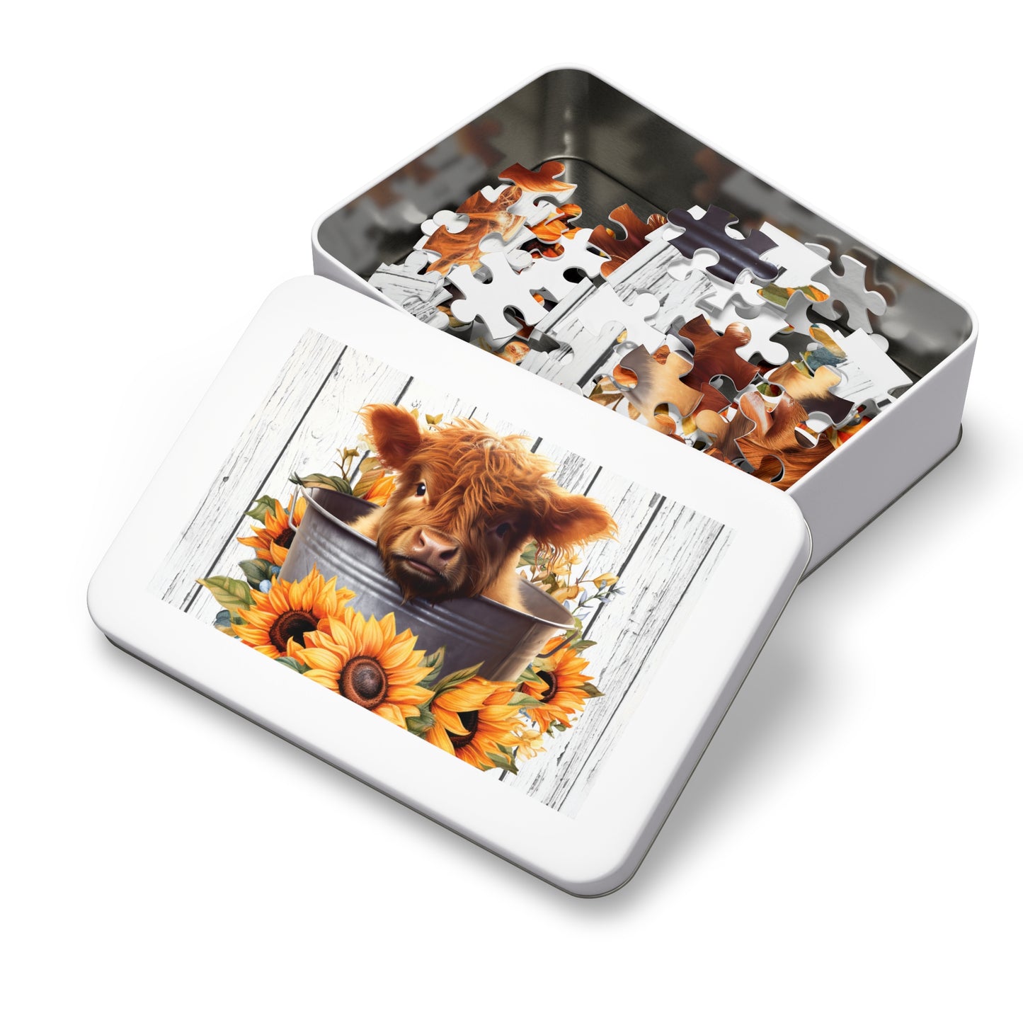 Jigsaw Puzzle, Highland Cow, Personalised/Non-Personalised (30, 110, 252, 500,1000-Piece)