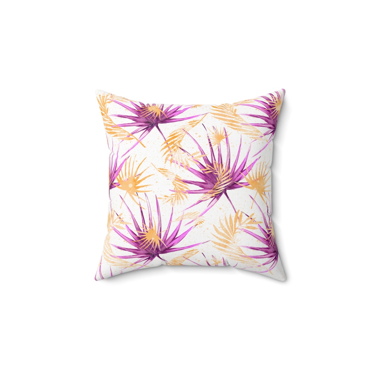 Spun Polyester Square Pillow, Summer Floral Cushion