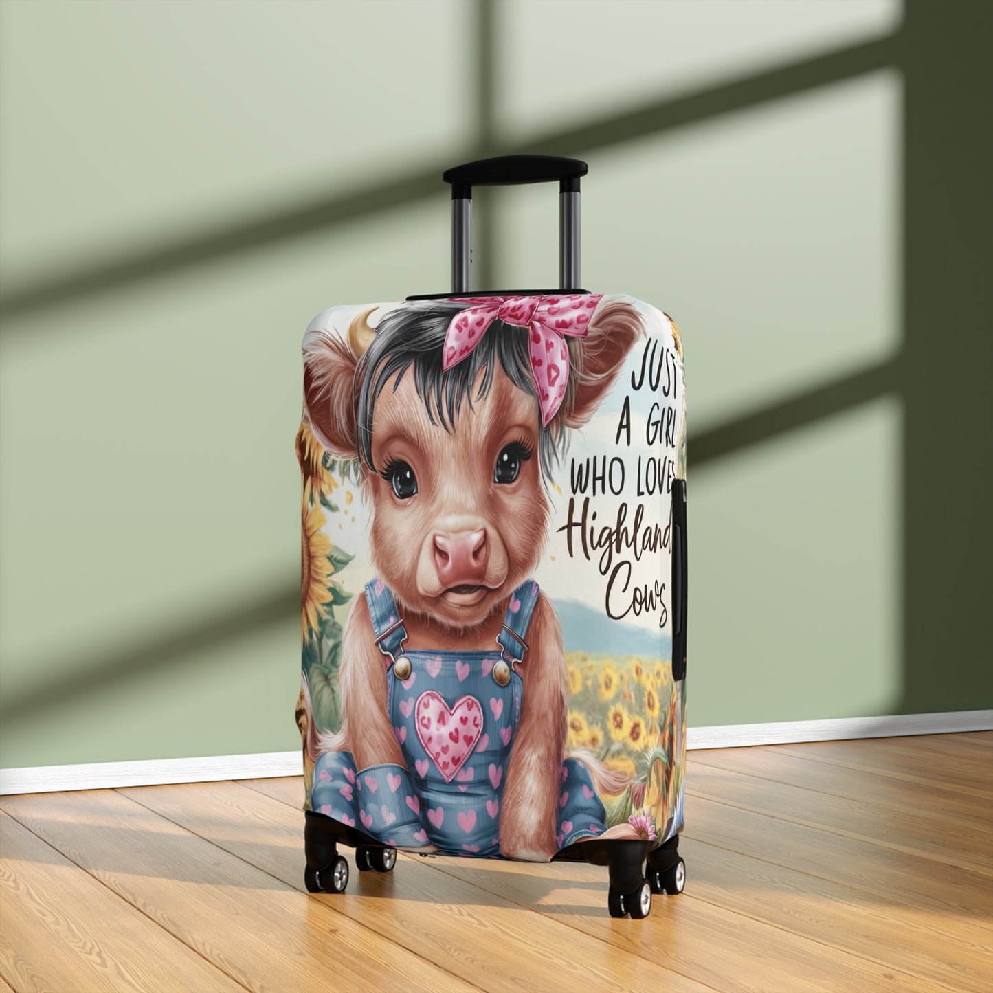 Luggage Cover, Just a Girl who Loves Highland Cows, awd-3092