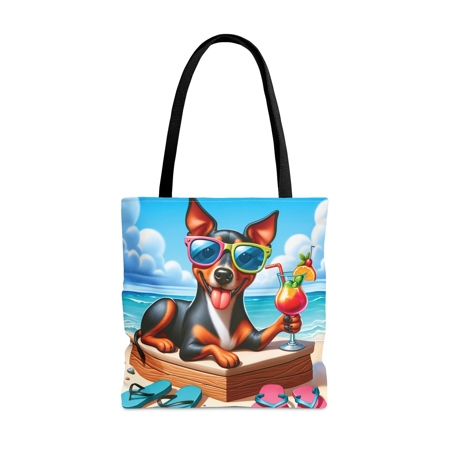 Tote Bag, Dog on Beach, Manchester Terrier, Tote bag, awd-1223