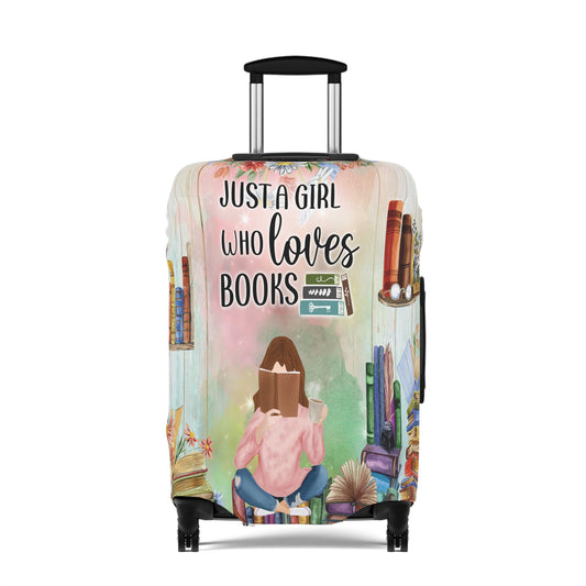 Luggage Cover, Just a Girl who Loves Books, awd-022