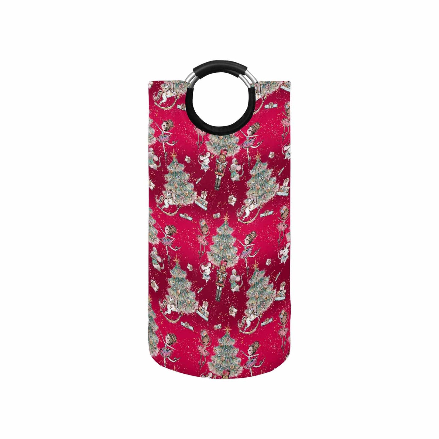 Red Christmas  Round Laundry Basket