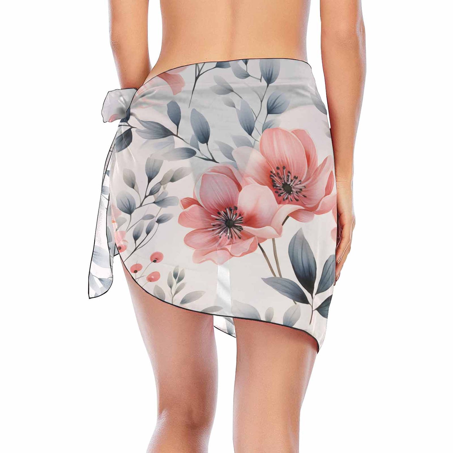 Pink Floral 2  Women's Beach Sarong Wrap