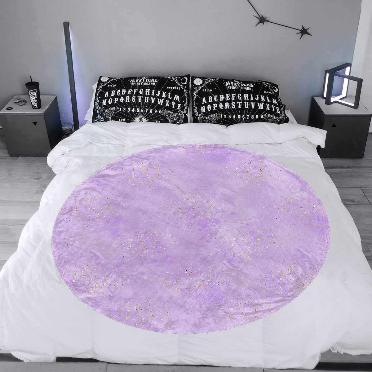 Purple  Circular Micro Fleece Blanket 60"