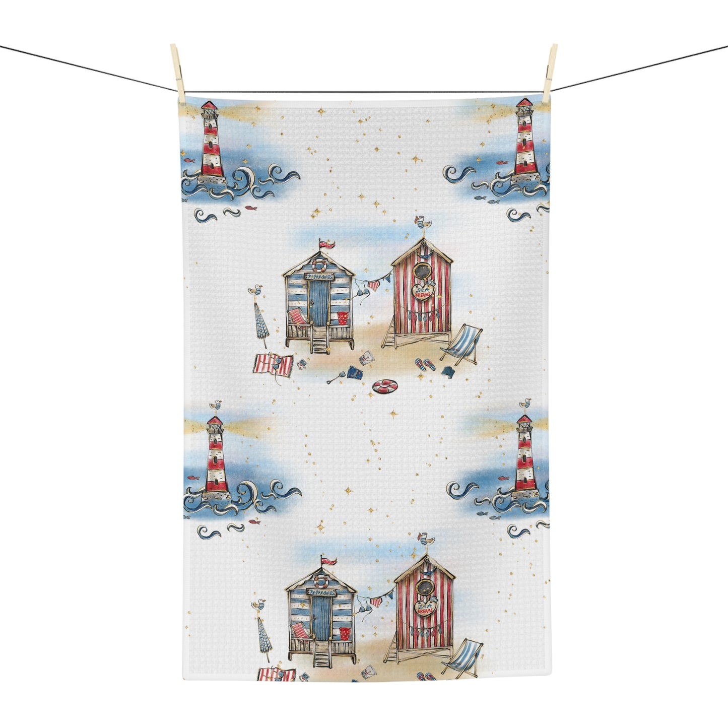 Microfiber Tea Towel Beach Huts