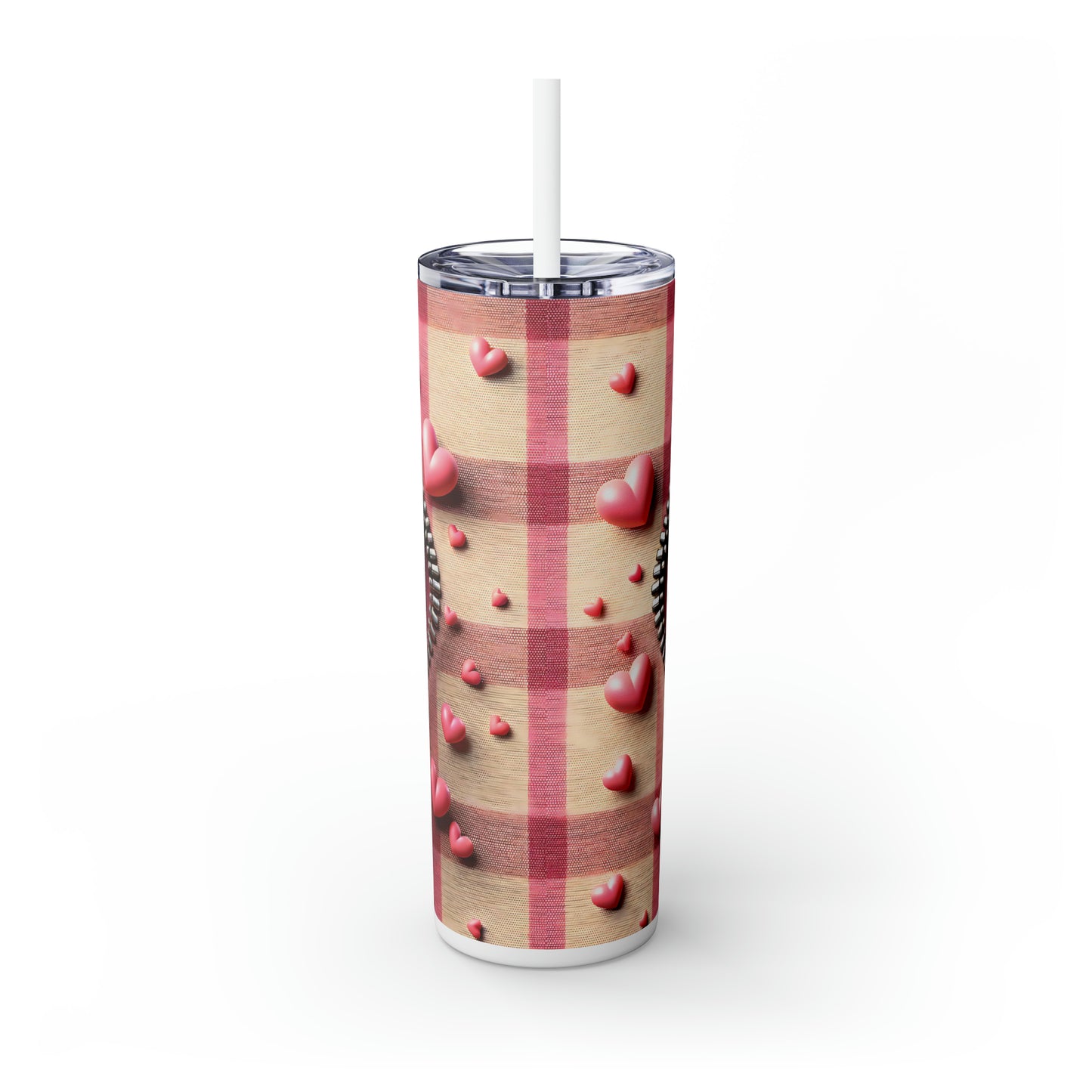 Skinny Tumbler with Straw, 20oz, Dog, Valentines Day, awd-1137